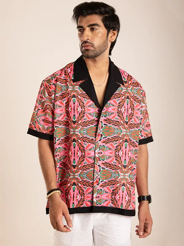 Pink Printed Men's Shirt