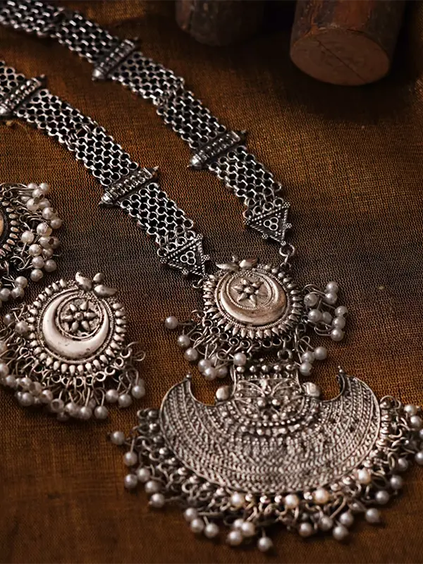 Long Oxidised Necklace Set