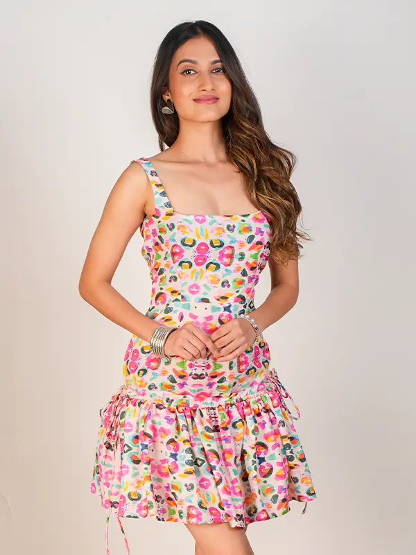 2 In 1 Printed Dress