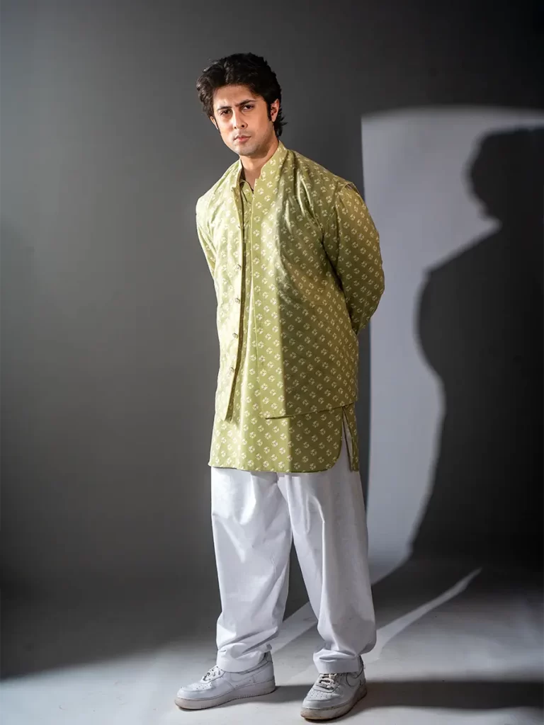 Green A-Line Kurta Set