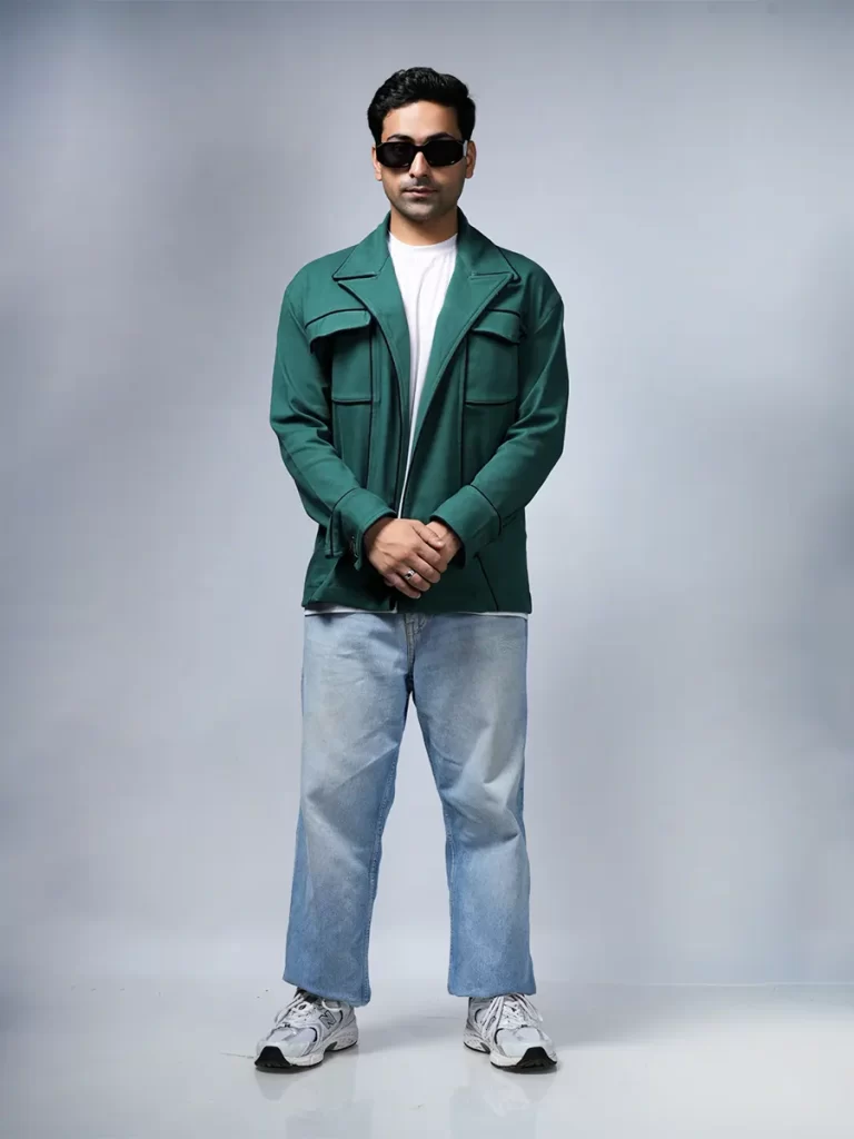 Green Denim Jacket for Men